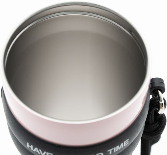 TnS Thermos Bottle 800ml Brown with Straw and Handle