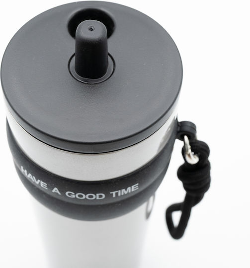 TnS Μπουκάλι Θερμός 800ml Καφέ με Καλαμάκι και Λαβή