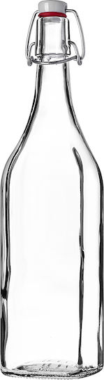 Kadax Glas Wasserflasche mit Clip Transparent 1000ml 3 Stücke