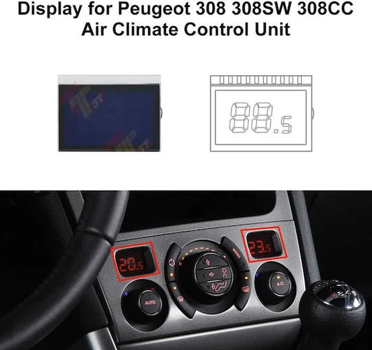 Lcd Climate Screen Peugeot 3008 308 5008 Citroen C3 Picasso