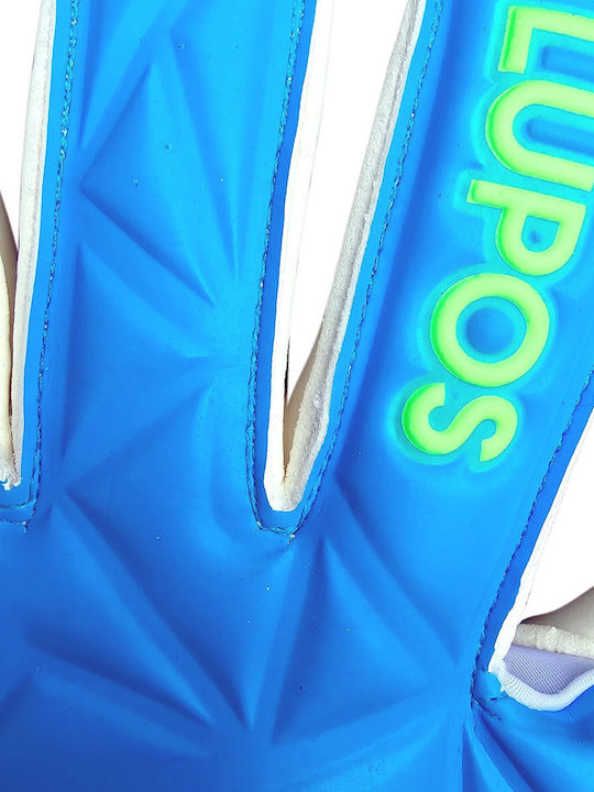 Lupos Azuro Mănuși De Portar — Latex German Giga Grip — Croială Roll Finger — Albastru/Verde