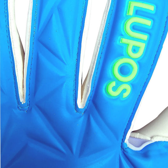 Lupos Azuro Mănuși De Portar — Latex German Giga Grip — Croială Roll Finger — Albastru/Verde