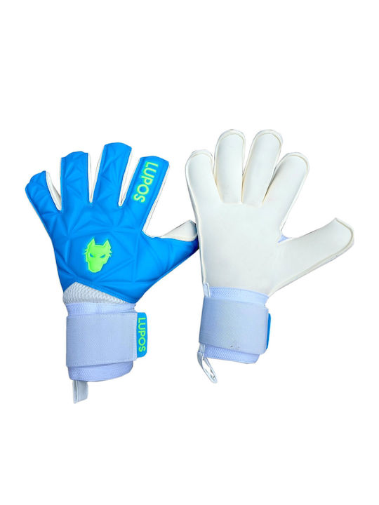 Lupos Azuro Mănuși De Portar — Latex German Giga Grip — Croială Roll Finger — Albastru/Verde