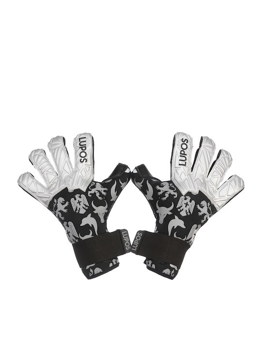 Lupos Umbra Pro Mănuși de Portar — Latex German Contact — Croială Hibridă — negru/argintiu