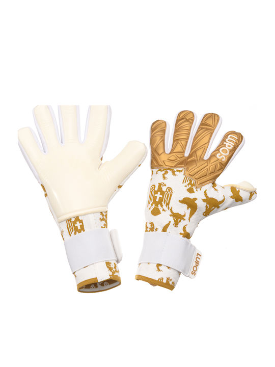 Lupos Nx Pro Goalkeeper Gloves — German Latex Contact — Hybrid Cut —white/gold