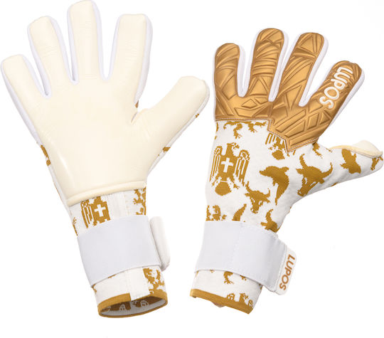 Lupos Nx Pro Mănuși De Portar — Latex German Contact — Croială Hibridă — alb/auriu