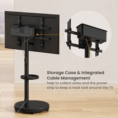 Brateck FS38-46TWE Suport TV de Pardoseală cu Braț de Extensie până la 86" și 50kg Negru
