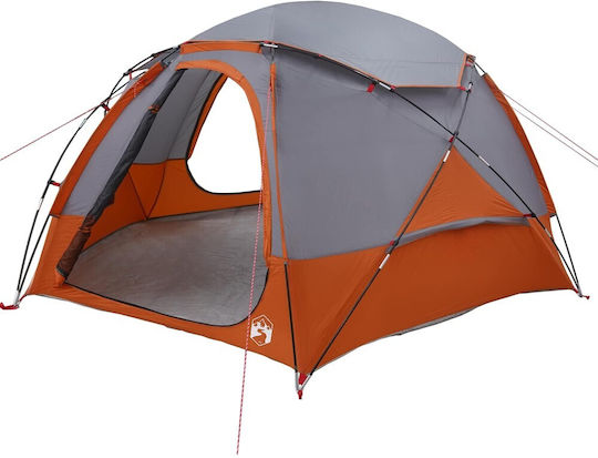 vidaXL Summer Camping Tent Orange for 4 People 355x306x176cm Grey and Orange