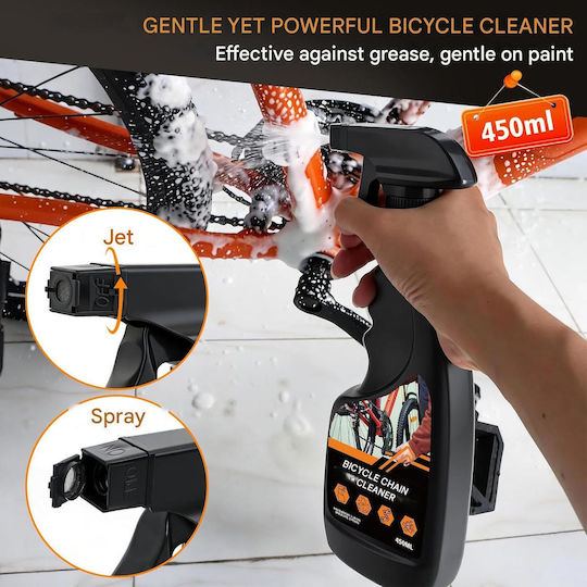 Set Curățare Lanț Bicicletă Degresant 450 Ml Ulei Lanț 120 Ml Perii Curățare Transmisie Lavetă Microfibră Set Întreținere Mtb Bicicletă Șosea Ebike