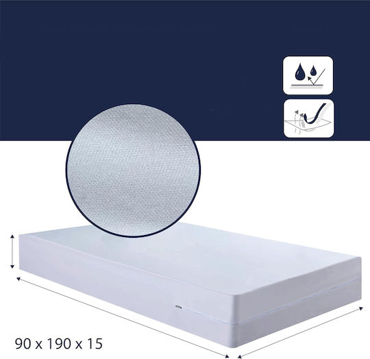 Protective Single Waterproof Mattress Cover 90x190+15cm