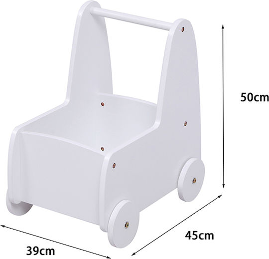 Homemarkt Troler Copii Căruț Ricki Hm18341.03 Mdf și Placaj Alb 33x45x50cm