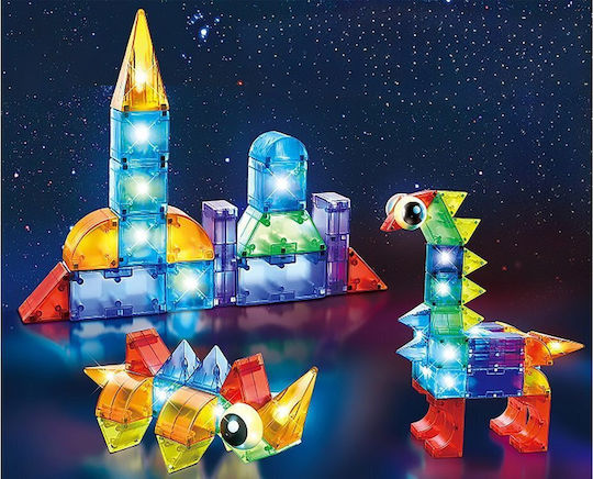 Jokomisiada Cărămizi Magnetice 3D Iluminate Cărămizi Magnetice 64 Piese Za5240