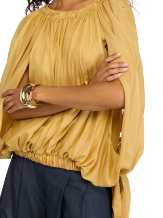 Women's Cotton Blouse Yellow S6SI12 T31-0