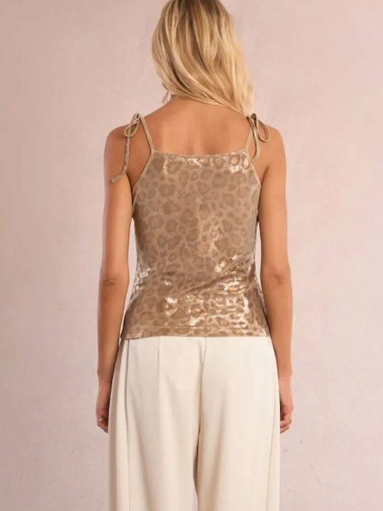 Women's Blouse Animal Print Gold