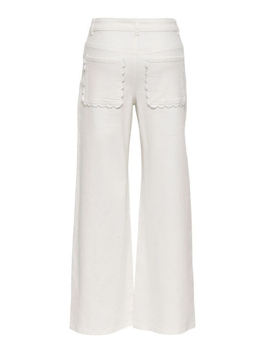 Wide Women's Linen Pantaloons Bright White