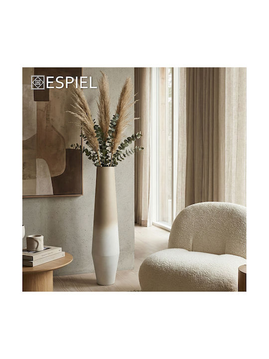 Espiel Decorative Floor Vase Metallic White 16x16xH86.5cm