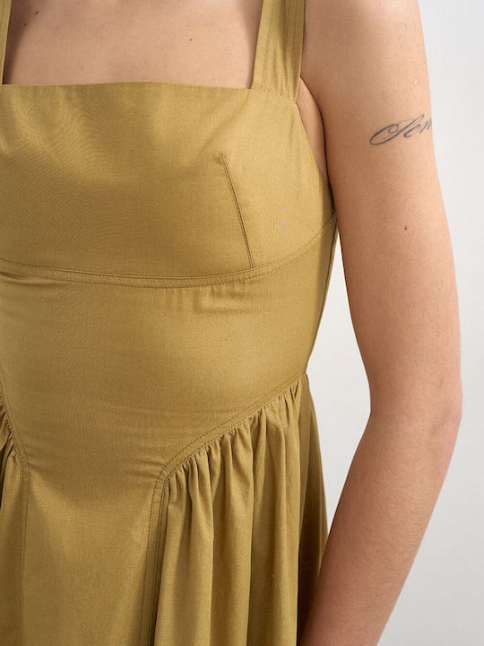 Summer Midi Dress Khaki