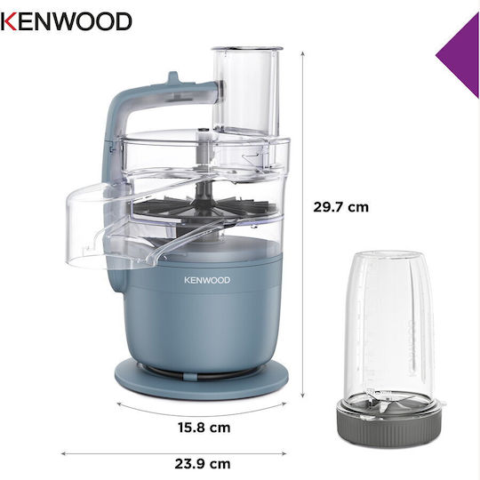 Kenwood Compact Procesoare Alimentare Multifuncțional 650W cu Recipient de 1.3l și Vas Blender Gri