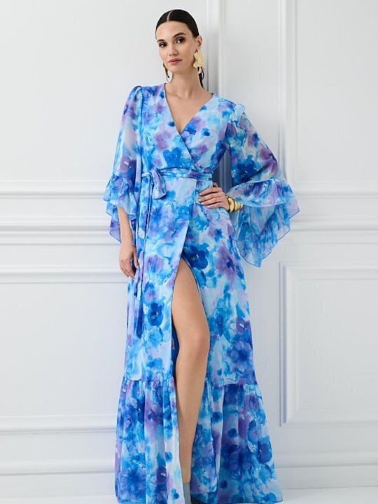 Summer Maxi Dress for Wedding Christening Blue