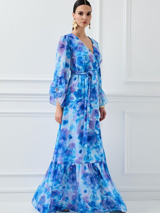Summer Maxi Dress for Wedding Christening Blue