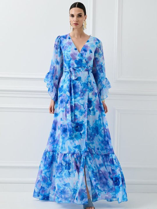 Summer Maxi Dress for Wedding Christening Blue