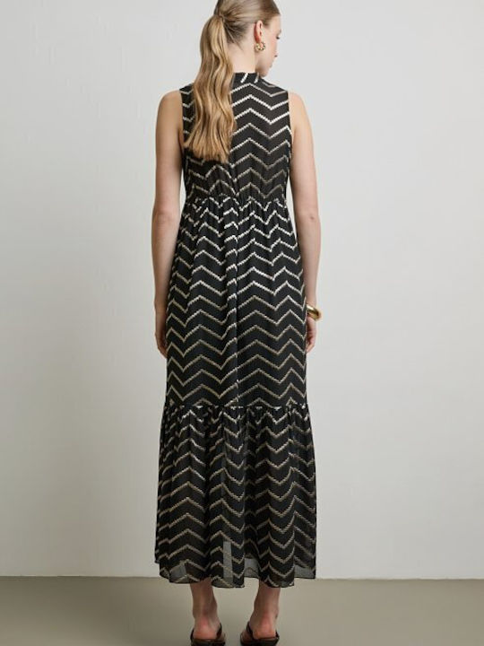 Summer Maxi Dress with Ruffles Black