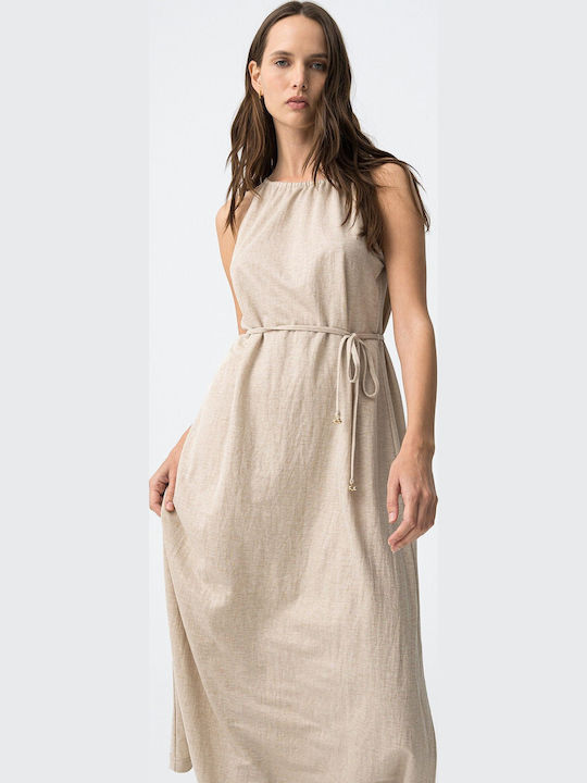 Summer Midi Dress Beige