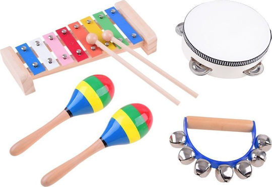 Jokomisiada Set Din Lemn De Instrumente Muzicale 4 În 1 Jucărie In0134