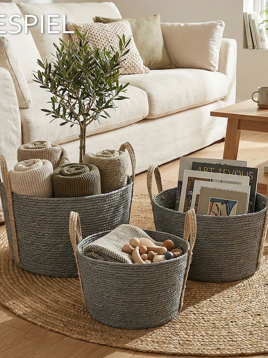 Espiel Καλαθι Synth Rattan Στρογγ Set/3 Γκρι 35x25 30x20 25x15ek Κωδικός Fex202 Espiel Καλαθι Synth Rattan Στρογγ Set/3 Γκρι 35x25 30x20 25x15ek Κωδικός Fex202