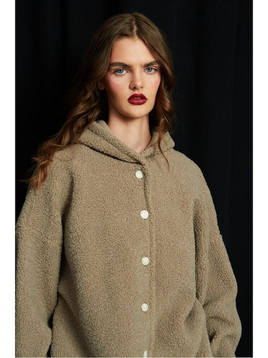 Ze Marze Damen Strickjacke Beige