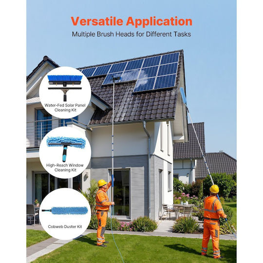 Vevor Fensterreiniger Mit Teleskopischem Griff 7,89m Drehbare Bürste