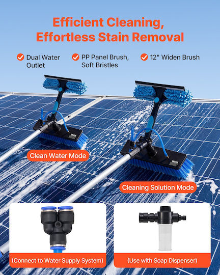Vevor Solar Panel Cleaning Set Telescopic Handle 12.03m Rotating Brush Tyndcbqjtjh217ppr001v0