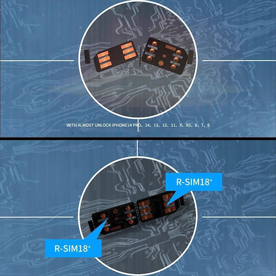 R-sim 18+ Drehbares Geklemmtes Unlocked System Ios16 Universelle Entsperrkarten 5g