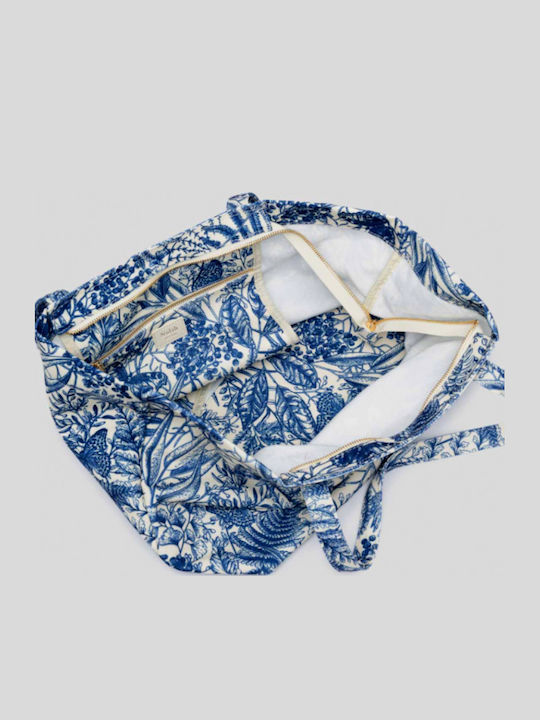 Nolah Azure Stoff Strandtasche Blau