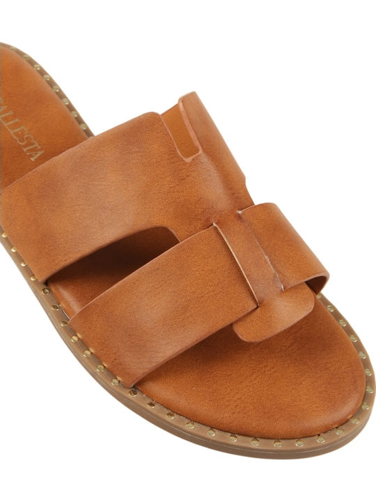 Damen Flache Sandalen Braun