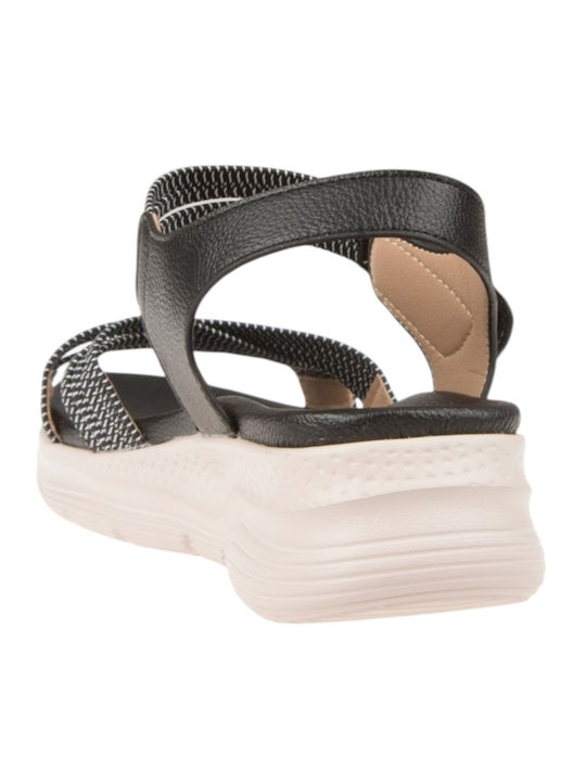 Damen Flache Sandalen Schwarz