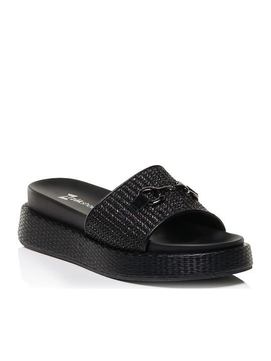 Damen Flache Sandalen Schwarz