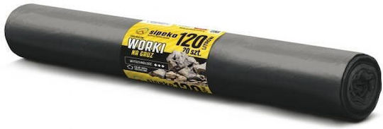 Sipeko Sacuri De Gunoi Pentru Resturi Capacitate 120lt Cu Șnur 105x70cm 20 Bucăți Negre