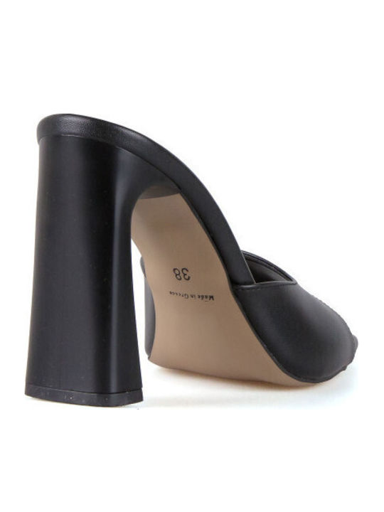 Mules With High Heel In Black Colour