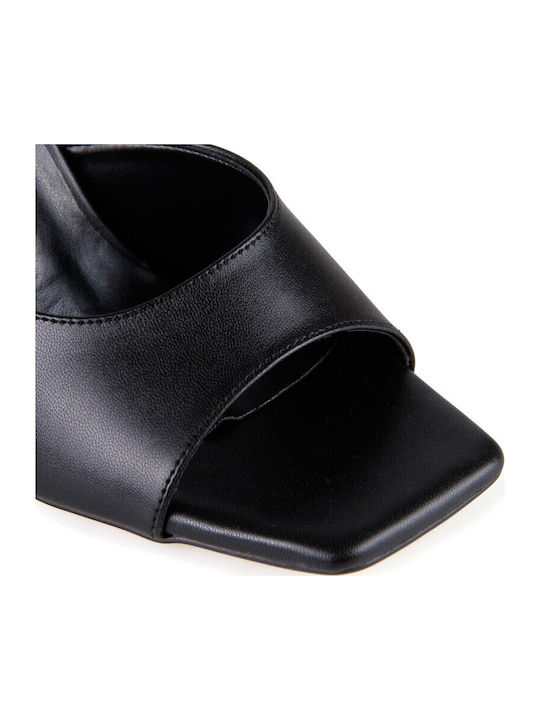 Mules With High Heel In Black Colour