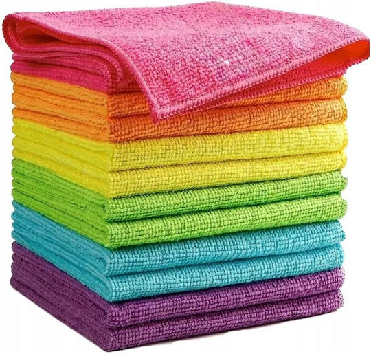 Set 12 Microfiber Cloths Zola 30 X 30 Cm Universal Washable Reusable Multicolor
