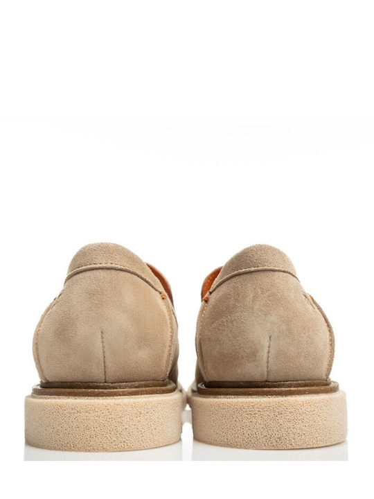 Δερμάτινα Ανδρικά Loafers σε Μπεζ Χρώμα