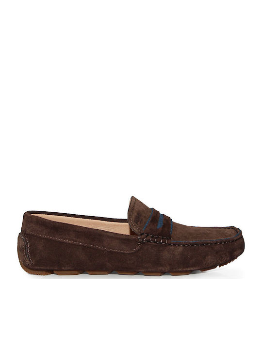 Leather Men's Moccasins in Brown Colour