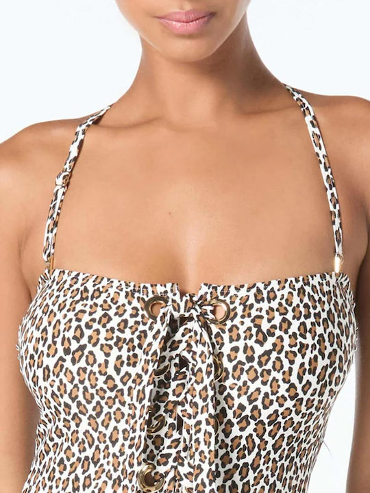 Strapless Ολόσωμο Μαγιό Animal Print White