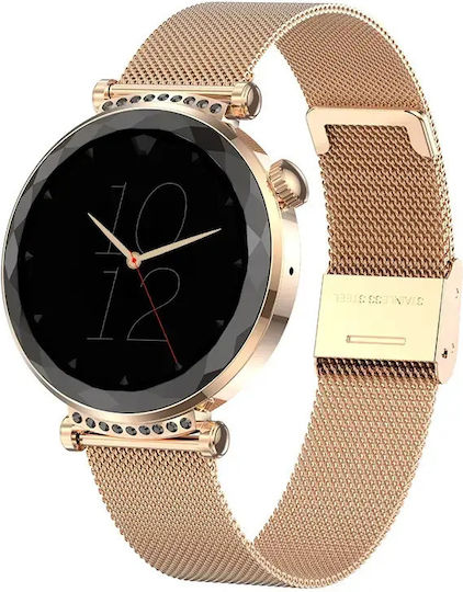 MaxCom FW73 Onyx Gold + Glov Rostfreier Stahl Smartwatch mit Herzfrequenz