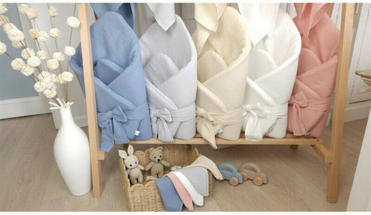 Qmini Pătură Pepinieră Swaddling 100% Bumbac Bej 75x75 cm