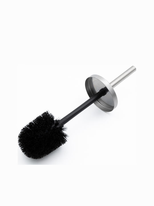TnS Hotel Classic Inox Bathroom Brush and Trash Can Set Soft Close 5l Silver