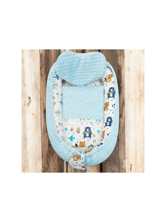 New Baby Baby Nest Pillow Minky Bears Blue