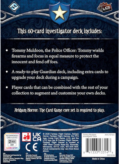 Arkham Horror Lcg Tommy Muldoon Investigator Deck Guardian