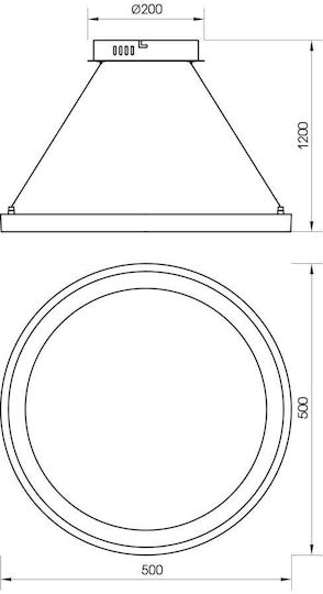 Led Ceiling Pendant Light Alexa-p Φ50cm 55watt Cct White Viv005255